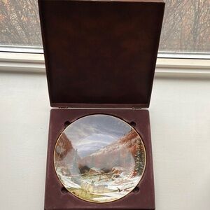Canadian Collector Landscape Plate in Box “Quebec Winter” by Krieghoff